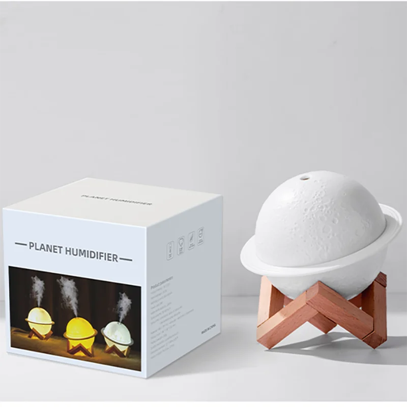 

Dropshipping moon light humidifier USB night light bedroom desktop planet light air purifier, White