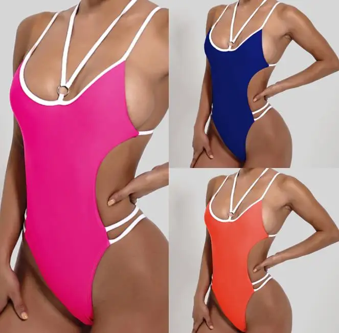 

bandage bikinis halter one piece swimwear women clothing summer beach wear suits sexy backless bathing suits