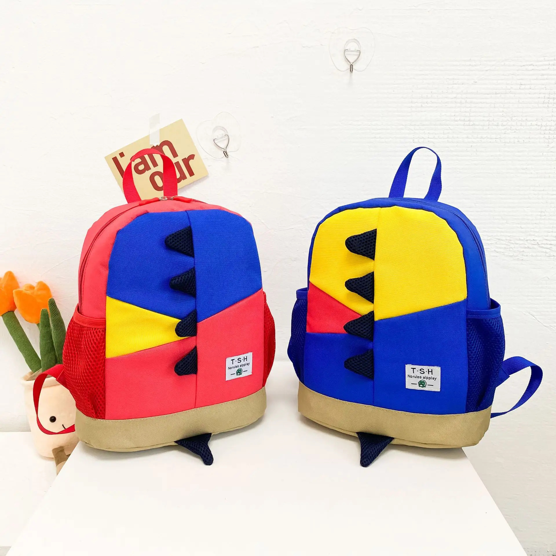 

3D Dinosaur Schoolbags Cartable Scolaire Packed Kids Backpack Preschool Kindergarten Bookbag Toddler School Bag For Boys, As show