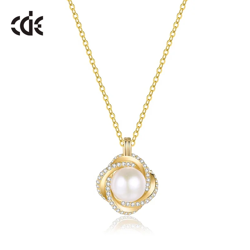 

CDE YN0958 Minimalist Silver Jewelry 925 Silver Nstural Freshwater Pearl Necklace For Women 14K Gold Fresh Water Pearl Necklace