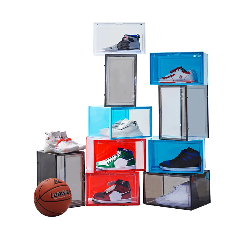 

Shoe Box Sneaker Crates Magnet Shoe Box Plastic Drawer Clear Storage Shoe Box Storage Plastic Transparent