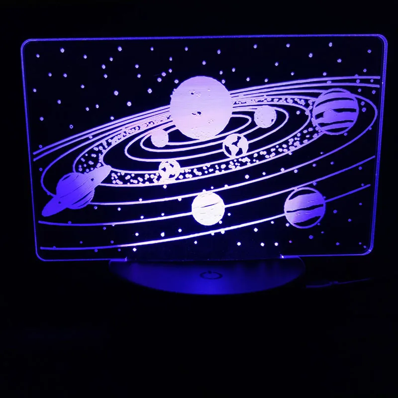 lampara de luz nocturna con sistema solar 3d para ninos regalo de astronomico aficionado lampara espacial 3d para decoracion de dormitorio buy