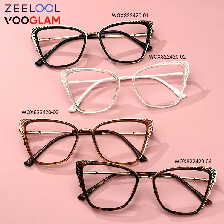 

Zeelool fashion big color computer read glasses cat eye reading glasses women optical anti blue light frame eyeglasses frames