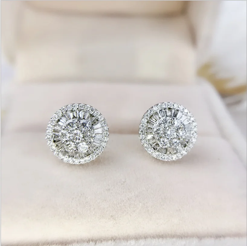 

Cubic Zirconia Jewelry 925 Sterling Silver Fashion Stud Earrings, Picture shows