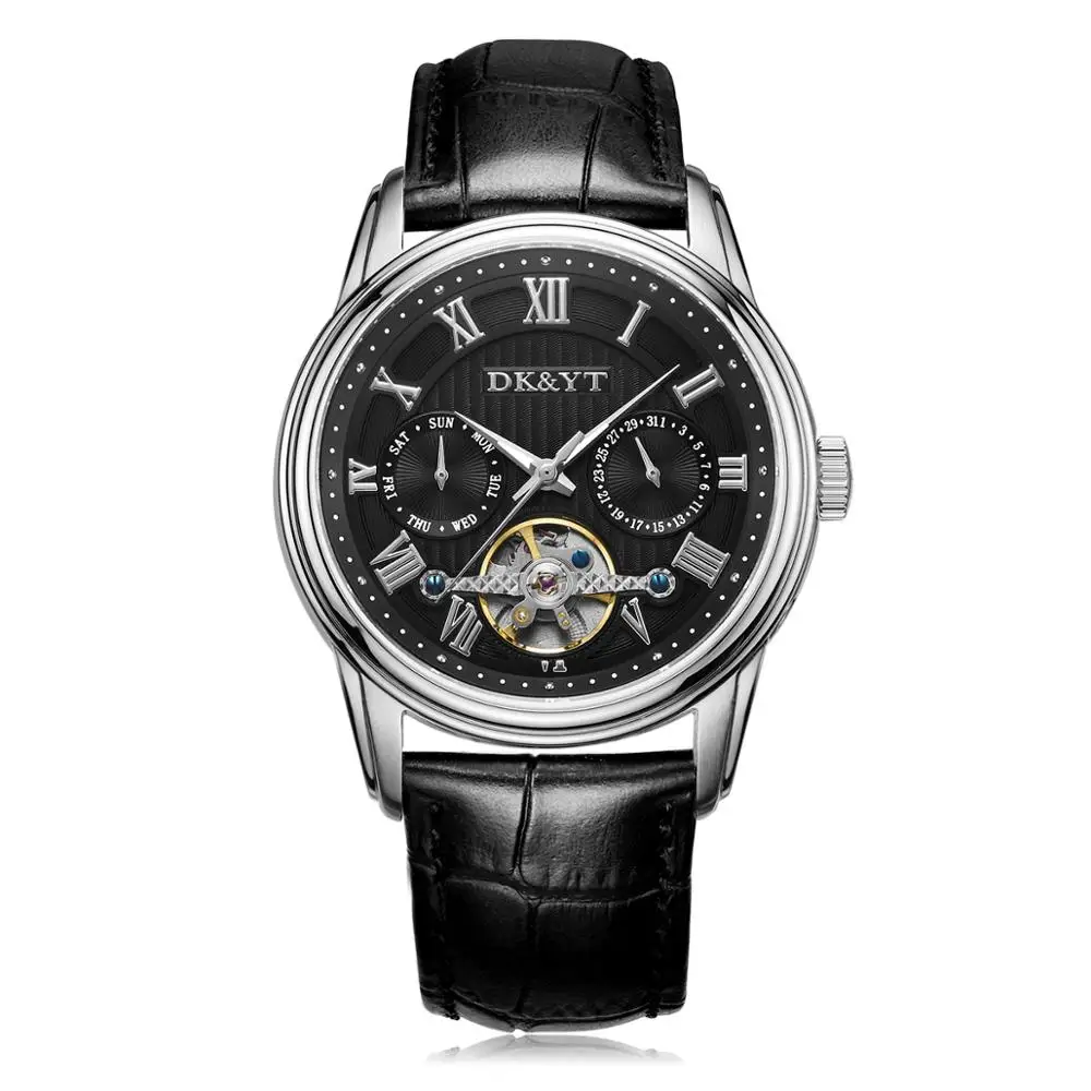 

Men Skeleton Automatic Mechanical Silver Vintage Watch Mens Top Brand Luxury Watch