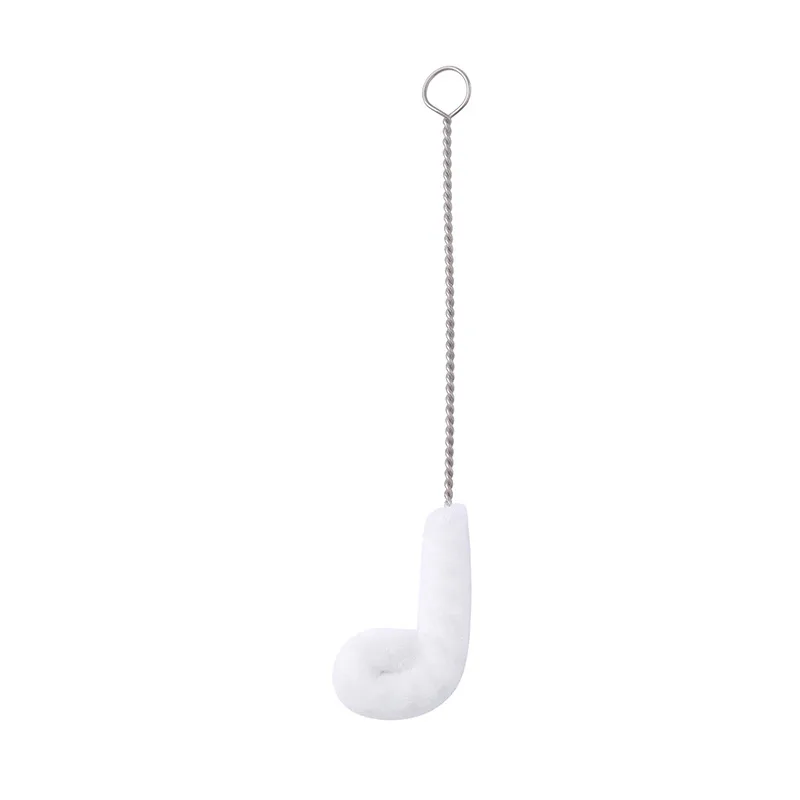 

BB038 Cheap Stainless Steel Handle Cup Washing Brushes Household Sponge Long Handled Baby Bottle Bended Cleaning Brush, As pic