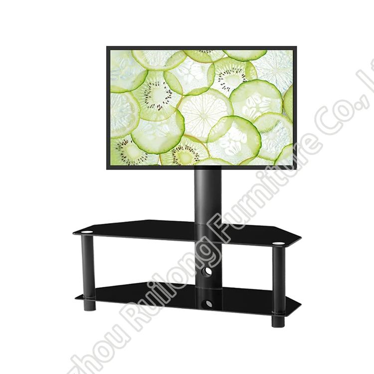 

Factory Supplier Modern Design Luxury Living room furniture Adjustable Tempered Glass LCD TV Stand With Bracket