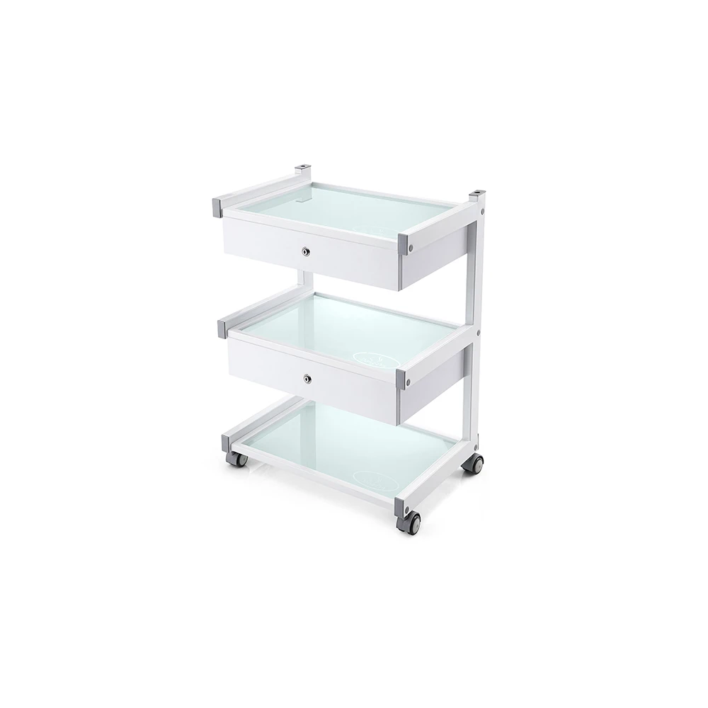 

USA free shipping Multifunctional medical cart salon beauty trolley with wheels