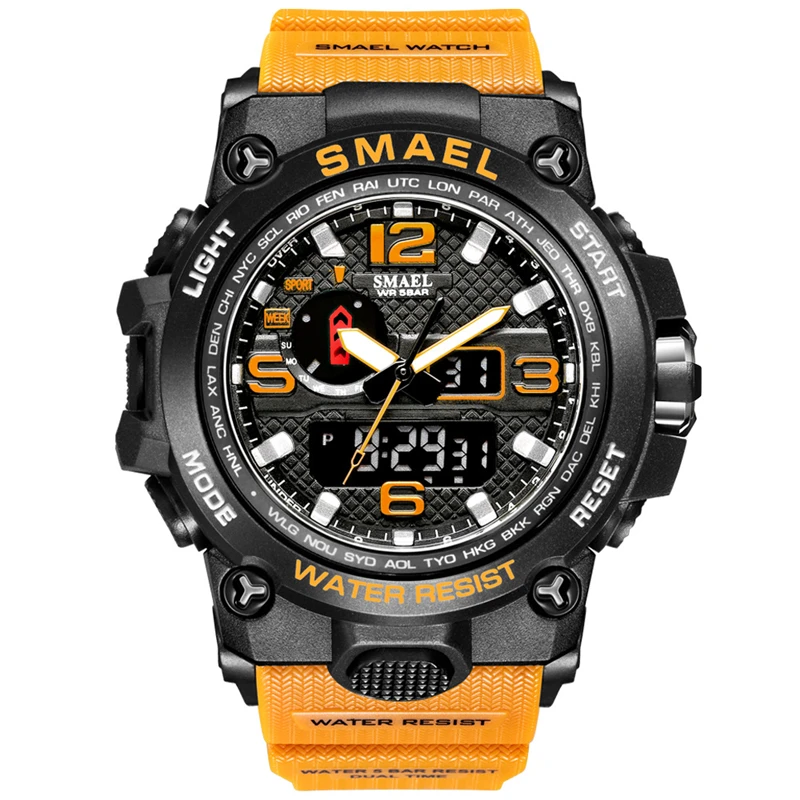 

SMAEL Men's Watches New 1545 Brand Men LED Digital Quartz Watch Waterproof All Black Military Sport Man Clock Relogio Masculino