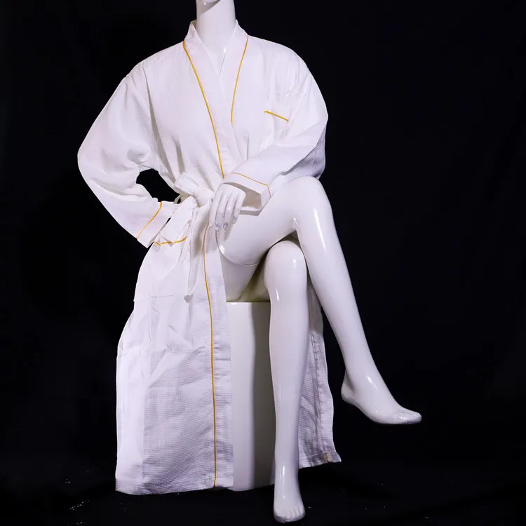 Unisex 100% Cotton Hotel SPA Cut pile cotton bathrobe manufacture