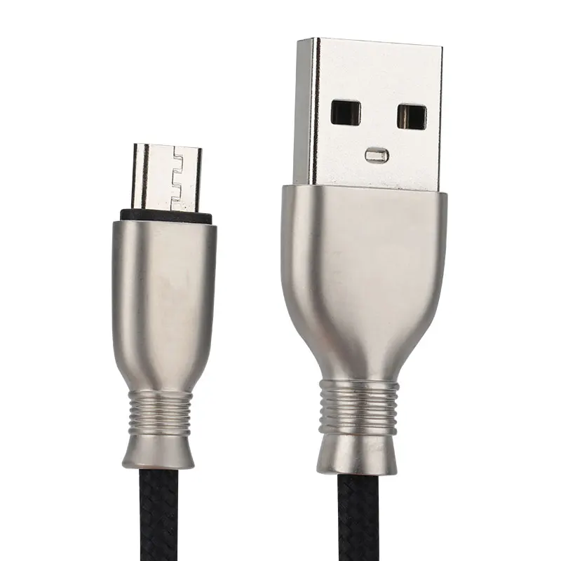 

5V2A Zinc Alloy Cable charger 2.0 USB A/M To Micro L=1.0M Braid Material Data transfer Type-c Zinc Alloy