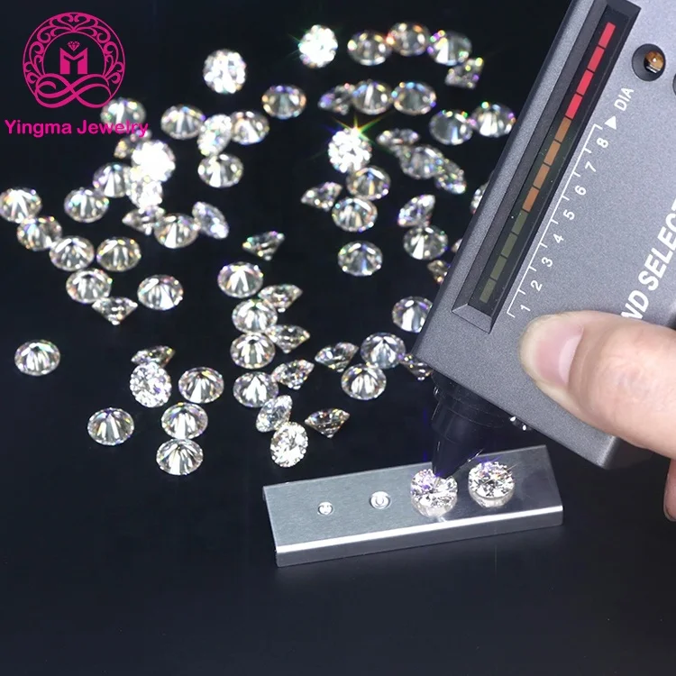 0.8mm-2.9mm Wholesale Small Stones Moissanite Pass test Melee White D Round Cut 8 Hearts & 8 Arrows Moissanite Loose Diamond