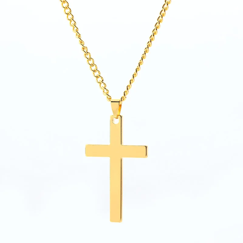

2020 Newest European American Stainless Steel Cross Pendant Men Necklace, As picture
