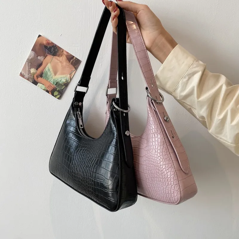 

Designer Inspired Purse Sac A Main Femme Shoulder Bag 2021 Classy Crocodile Embossed Underarm Bags for Women