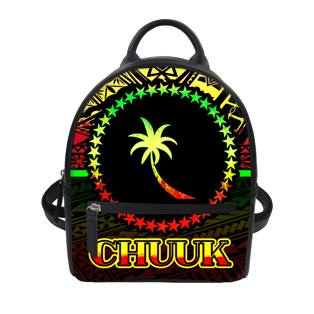 

Designer Polynesian Chuuk Tribal Women Mini Backpack Designer Custom Hawaiian Mini Bagpacks Pu Leather Girls Backbag In Bulk