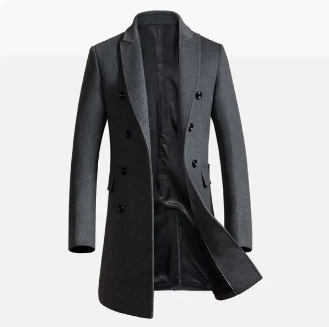 

JM032 Wholesale long coats mes casual solid wool fashion fall winter men's jackets