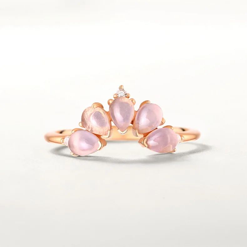 
Fashion 925 Sterling Silver Ring Stackable Artificial Opal Crown Rings Designs 