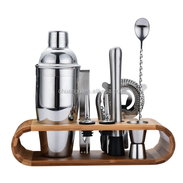 

Amazon hot 10-piece Stainless Steel Cocktail Shaker Bar Set