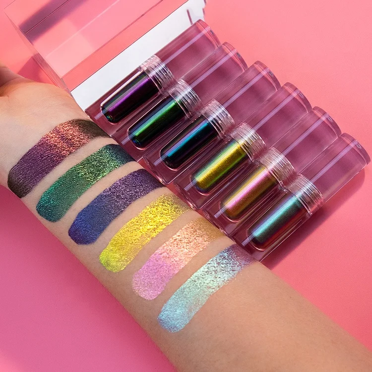 

Top Selling 6 Colors Quick Drying Long Lasting Cosmetics Makeup Chameleon Duochrome Liquid Eyeshadow