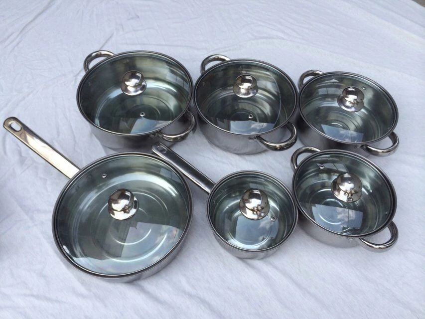 
HanFa 12pcs induction cookware stainless steel pot pan set 