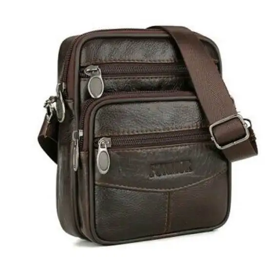 

Spot new men's soft leather construction site waist bag business hand bag head leather Single Shoulder Messenger Bag men's walle