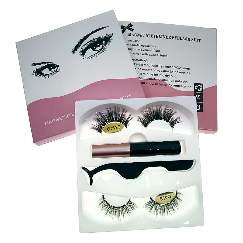 

Free Sample Private Label 5 magnets False Eyelashes 3D Magnetic Lash, Black