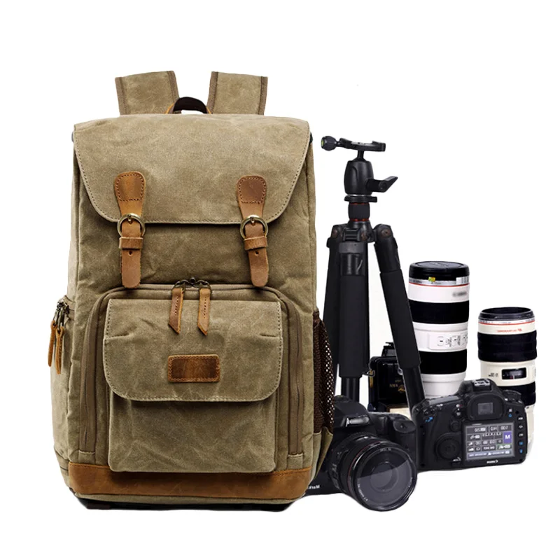

Professional DSLR bag outdoor travel durable waterproof canvas camera backpack custom
