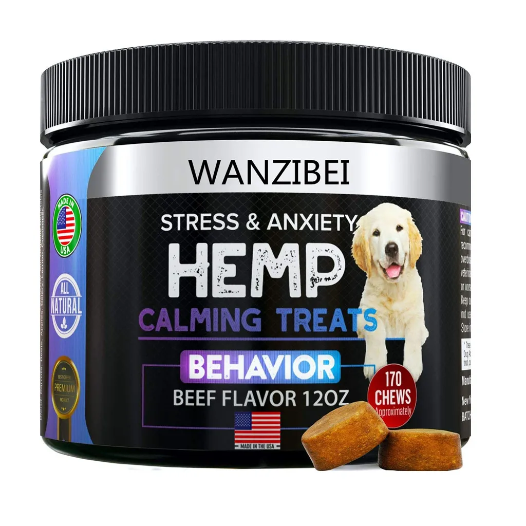 

Organic Natural Hemp Seed Oil joint care chews for dogs Soft Calming Chews Relieves Stress Anxiety Pets Treats