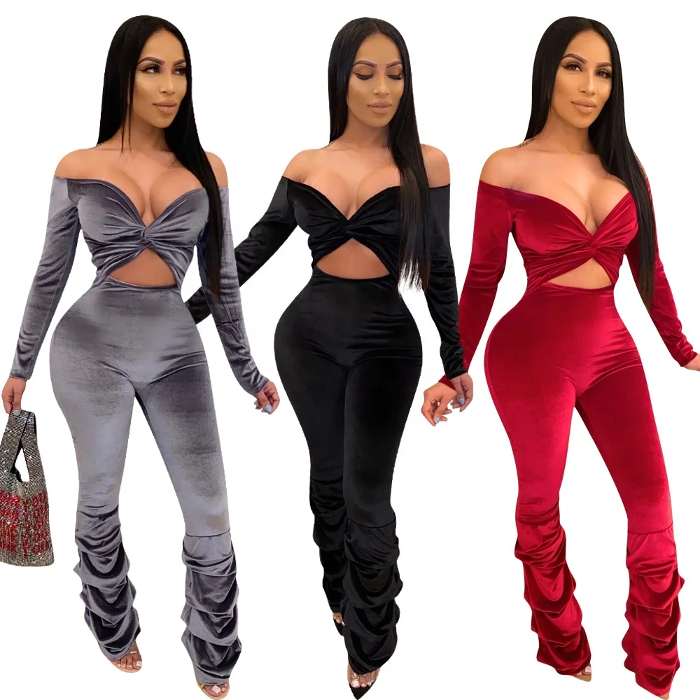 

New fashion sexy summer jumpsuits women 2020 stacked jumpsuit