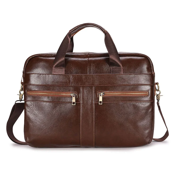 

Guangzhou factory top quality crazy horse vintage genuine leather Messenger Bag Briefcase, 2 colors available