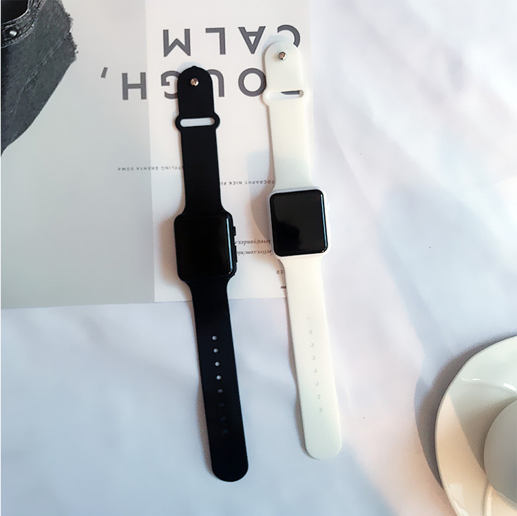 

Smart Watch Women Sport Electronic Male Wrist Watches Men's Digital Clock LED Watch, White and black