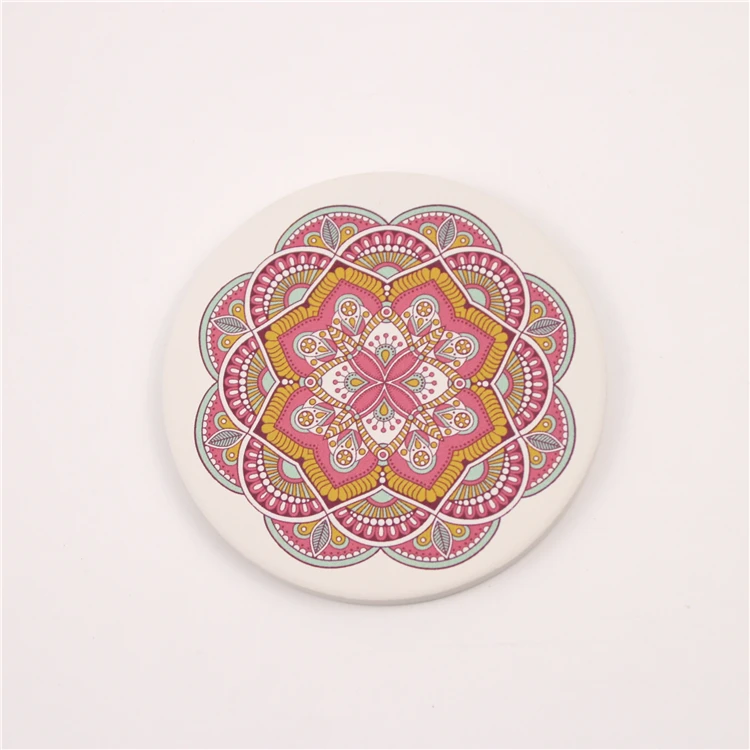 
2020 Custom Home Decoration Durable Water Absorbent Cork Round Ceramic Cup Coasters 