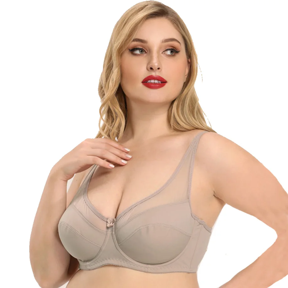 

Plus Size For Women Bra big cup Comfort underwire Wide Strap Non-Padded Bra lace design full Cup Plus Size Bra big cups