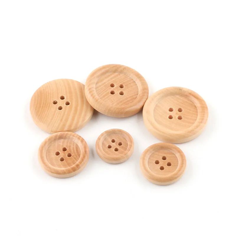 

4 Holes Custom Engraved Shirt Fashion Wooden Wood Button For Clothes, Customized different colors;natural color