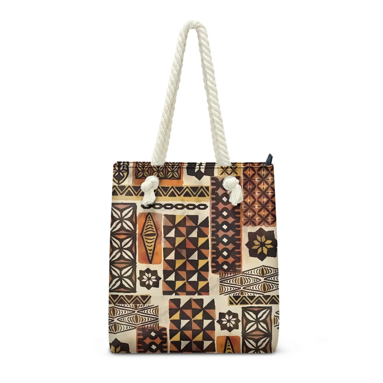 Hawaiian Polynesian Tribal Fijian Samoan Tapa Print Foldable Shopping Bag Shoulder Bag Handbag Custom Shopping Bags Logo Printed