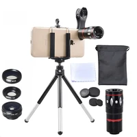 

Apexel 4 in 1 camera lens kit mobile zoom lens 10x telescope+0.63x wide angle+15x macro+198 fisheye smartphone lenses