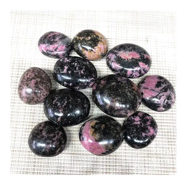 

Natural carved gemstone quartz rhodonite palm crystal spiritual stones for home decor