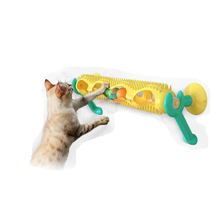 

Ecofriendly Pet Funny Turntable Durable Plastic Training Interactive Toys Cat Wand Teaser Stick Bucket Toys, Yellow