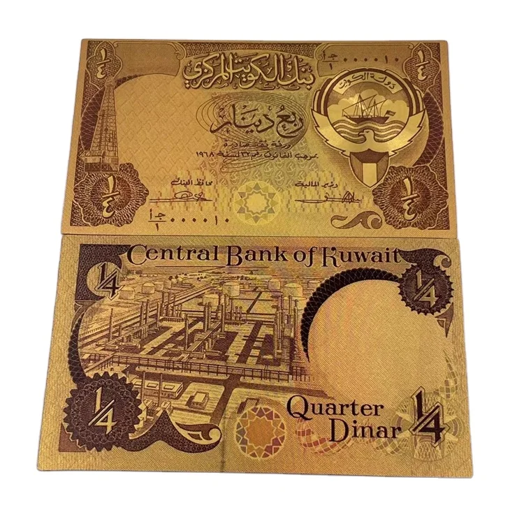 

Kuwait 1/4 1/2 1 5 10 KWD money card 24k gold plated foil banknote in stock