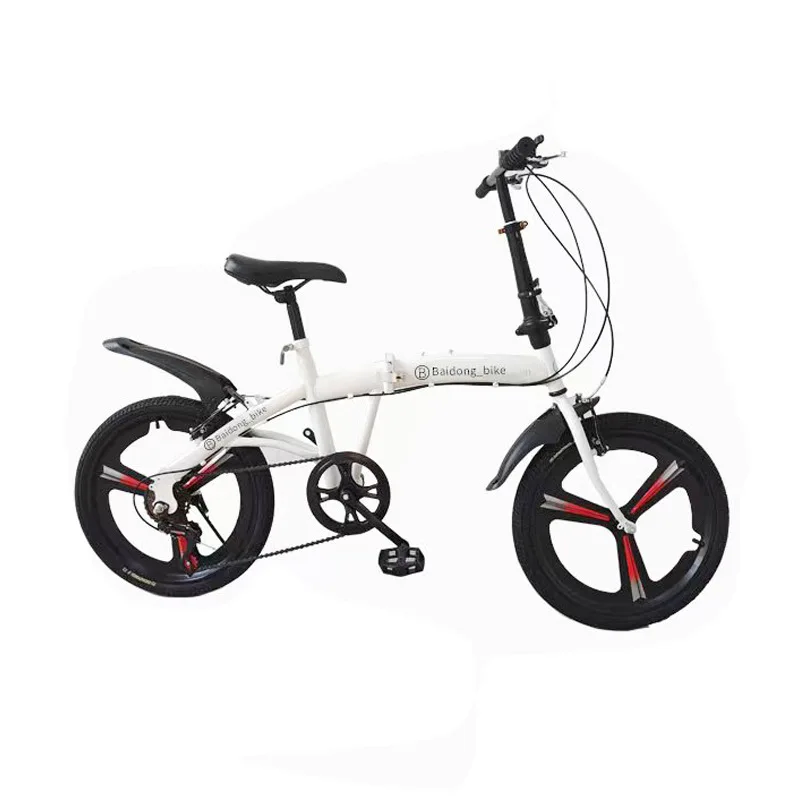 

JETSHARK Factory direct supply 6 speed variable speed carbon steel mountain 20 inch adult folding bike with shock absorber