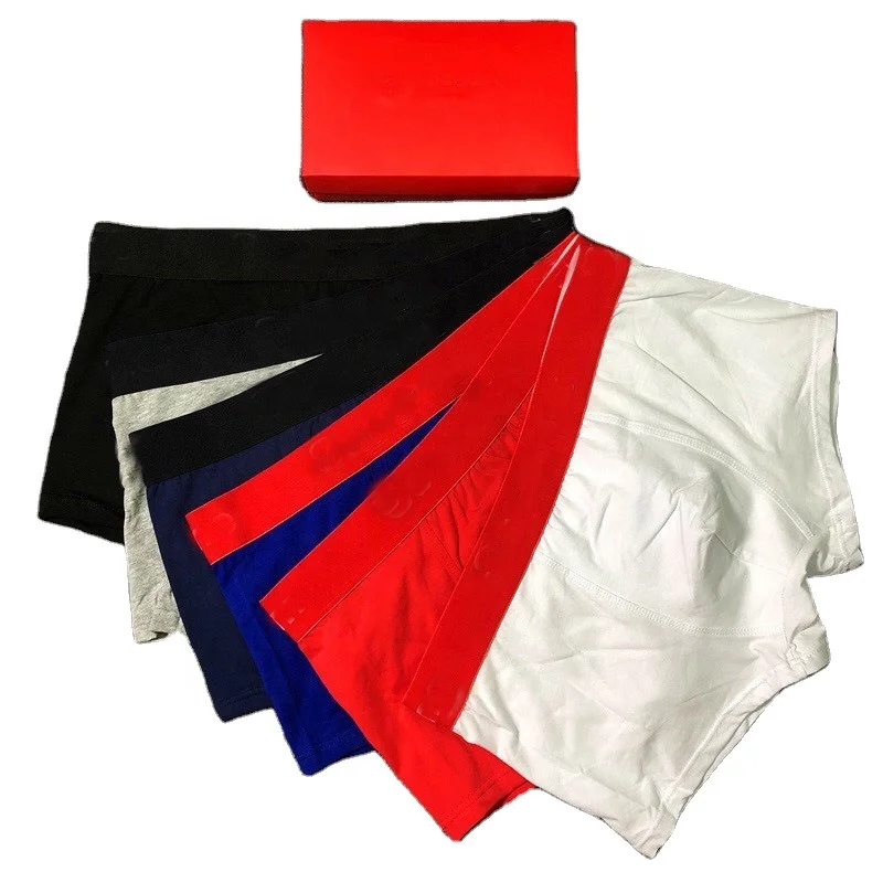 

Man Underwear Cotton Boxer Low MOQ Letter Printed Casual Breathable Men Boxers Shorts Elastic Waistband Underwear Plus Size 2XL