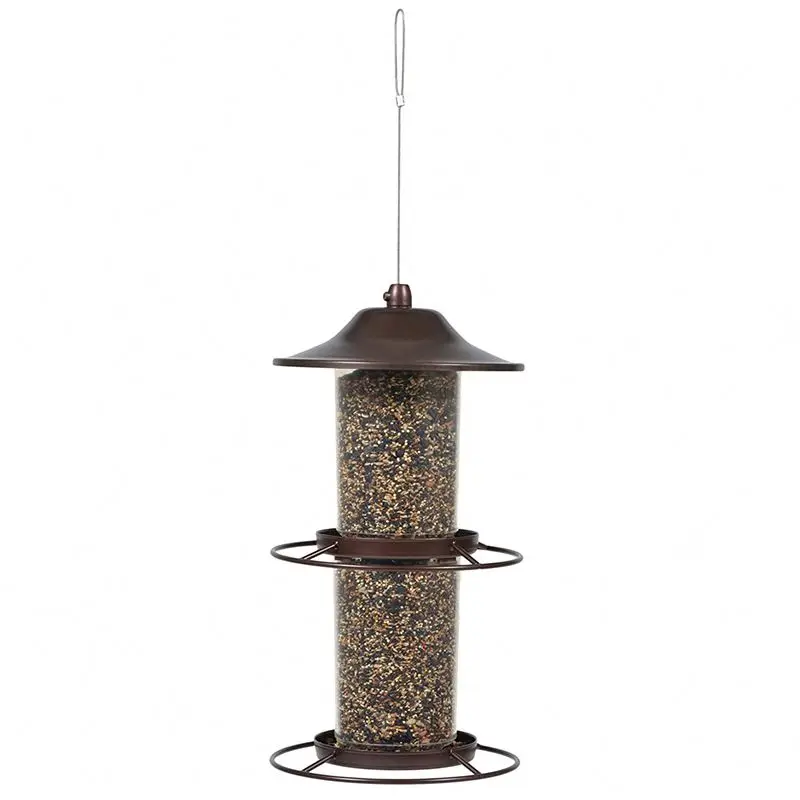 

Best seller garden bird feeder Mgbv hanging tray bird feeder, Transparent+brown