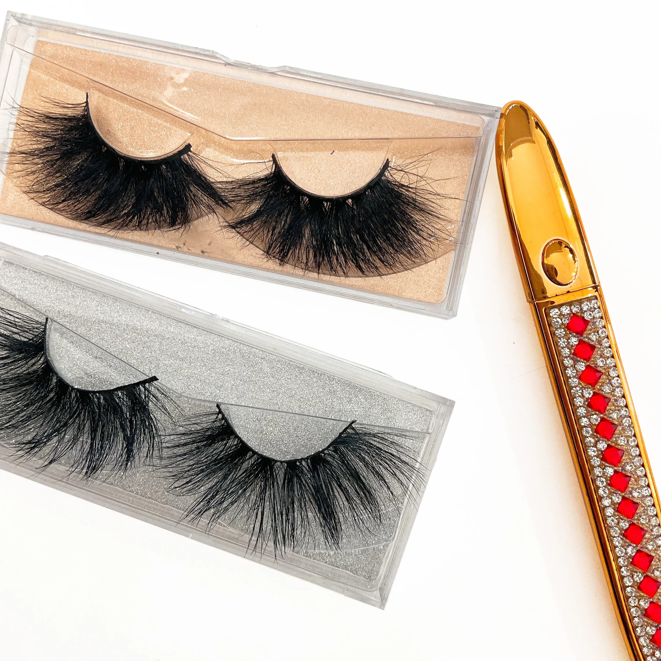 

Factory 100% mink lashes wholesale full strip eyelashes 3D mink lashes 25mm real siberian mink eyelashes private label, Black