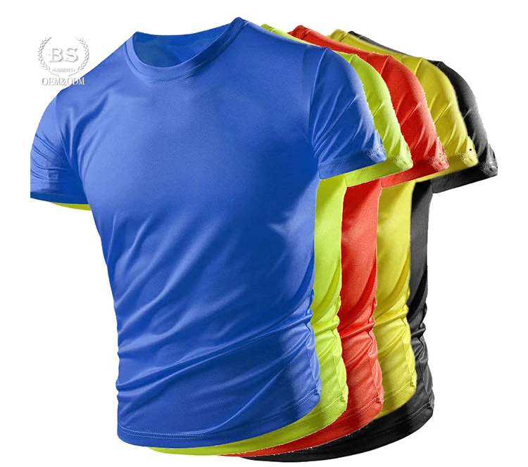 

Baisheng In Stock wholesale plus size custom printing Dryfit sport workout tee Men T shirt