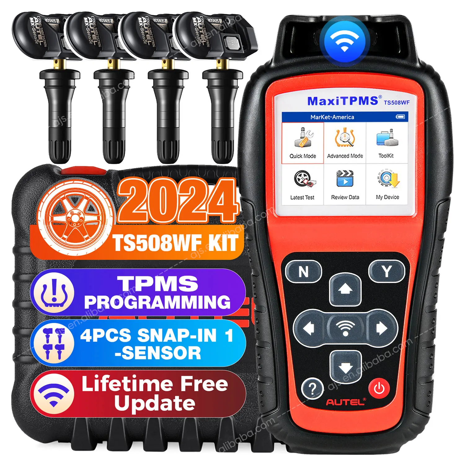 

Autel TS508WF TPMS Car Diagnostic Tools 4 MX Sensor Tire Pressure Monitoring Diagnostic Scanner Altar TS508 with WIFI function