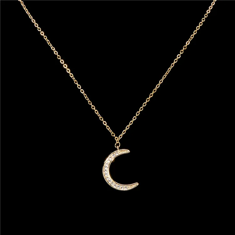 

Top Selling Personalized High Quality Stainless Steel Moon Pendant Necklace Charm Personalized Necklace, As the pictures