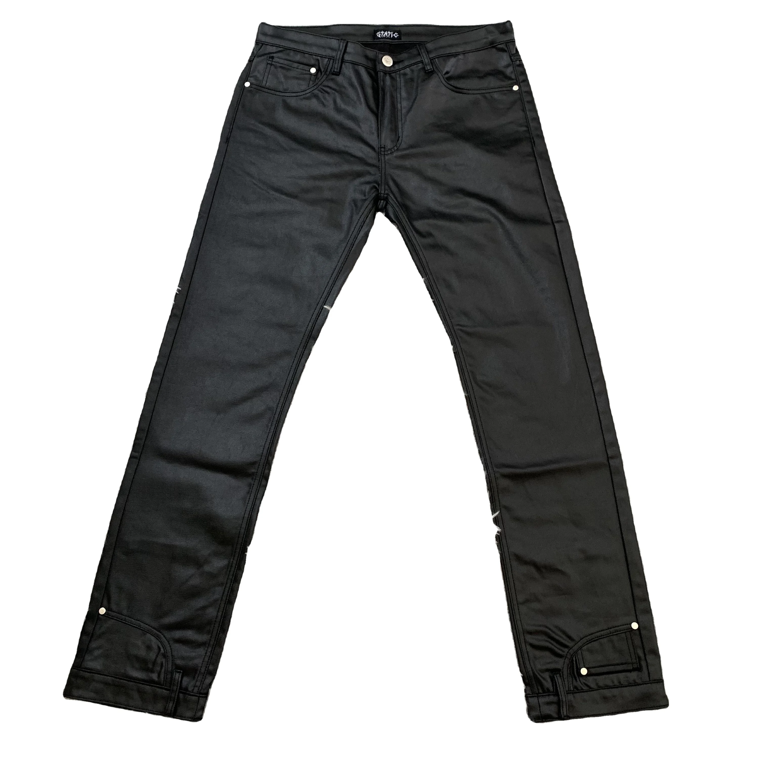 DENIMGUYS Wholesale Cheap Wax Denim Pants Men Street Style Skinny Straight Waxing Jeans