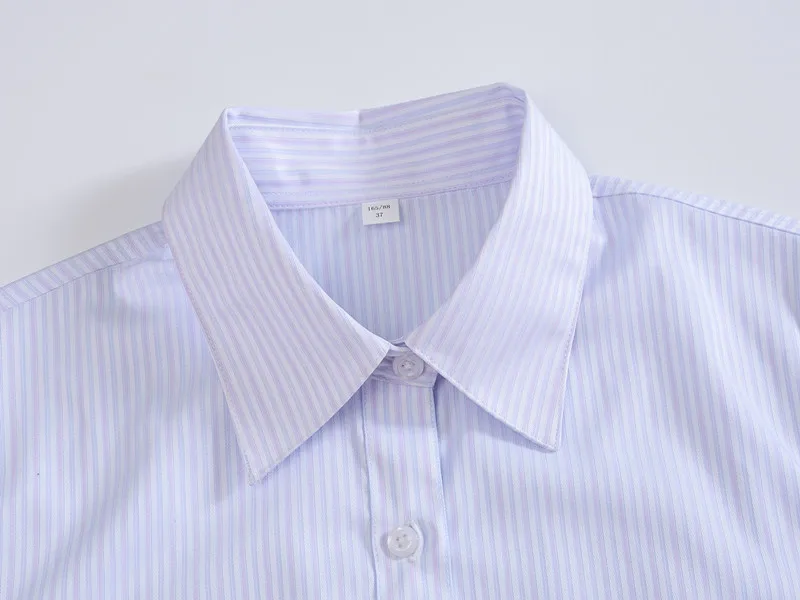 
Cotton Long Sleeve Women Blouses Bank striped design 