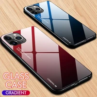 

OTAO New Designed Custom Phone Case For iphone 11 Pro MAX XR XS X 8 7 6 6s Plus Gradient Tempered Glass Case Mobile Phone Shell