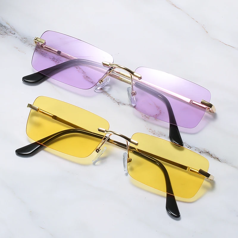 

CH57 New style Rimless Square Retro Metal Trendy Sunglasses